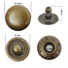Кнопка №54 12.5 мм (ЛАТУНЬ) Антик