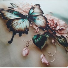 Бабочка с розой кулир